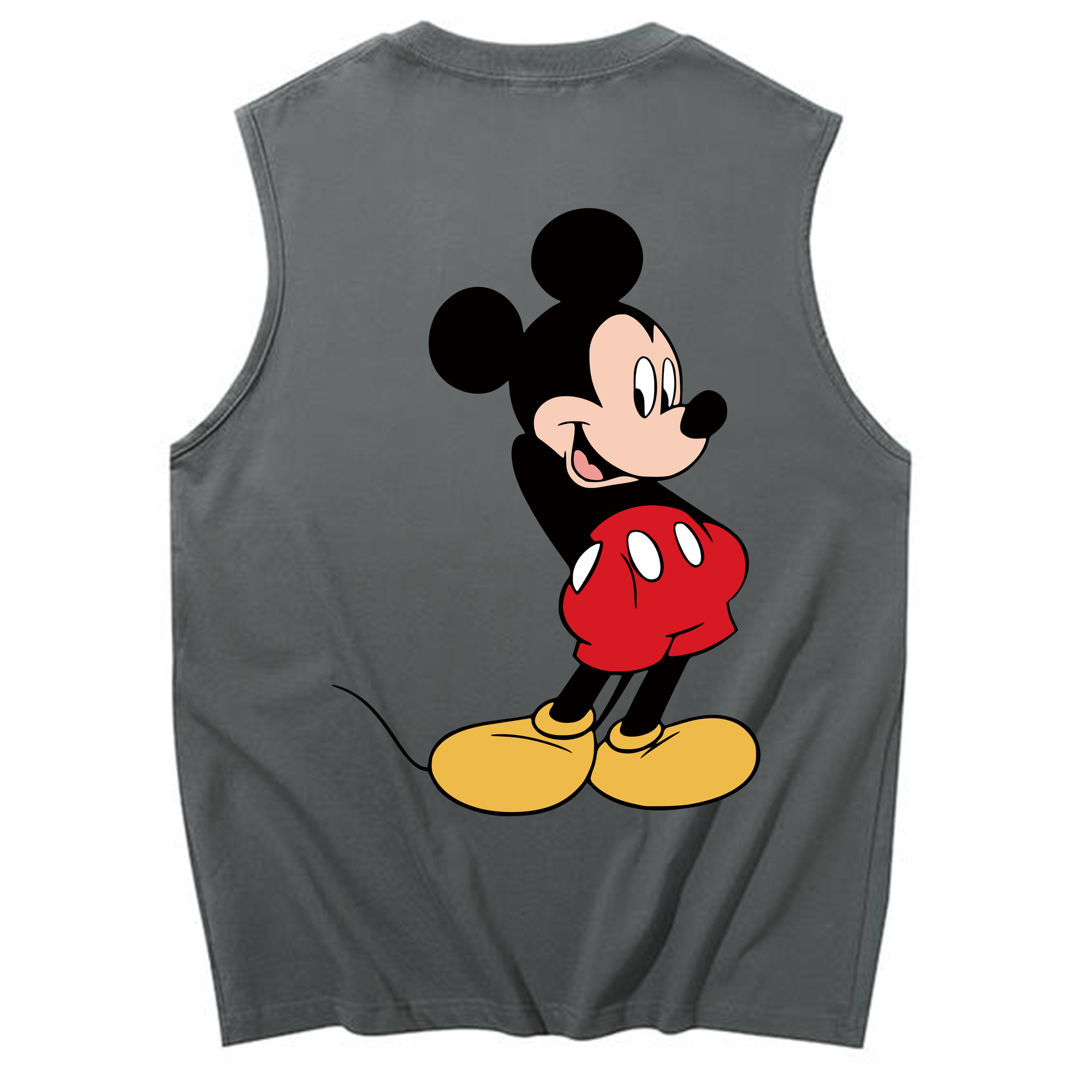 ミッキーマウス Mickey Mouse コットン100％タンクトップ（背面プリント）